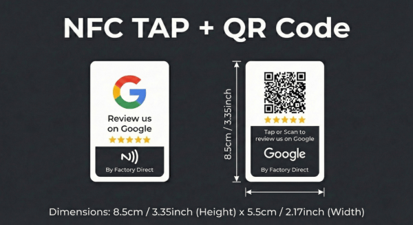 NFC Card Dimensions: 8.5cm x 5.5cm