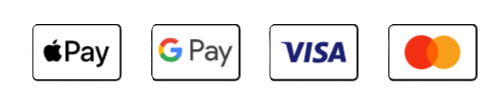 Payment methods accepted: Apple Pay, Google Pay, Visa, Mastercard
